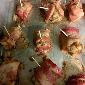 Bacon wrapped stuffing bites